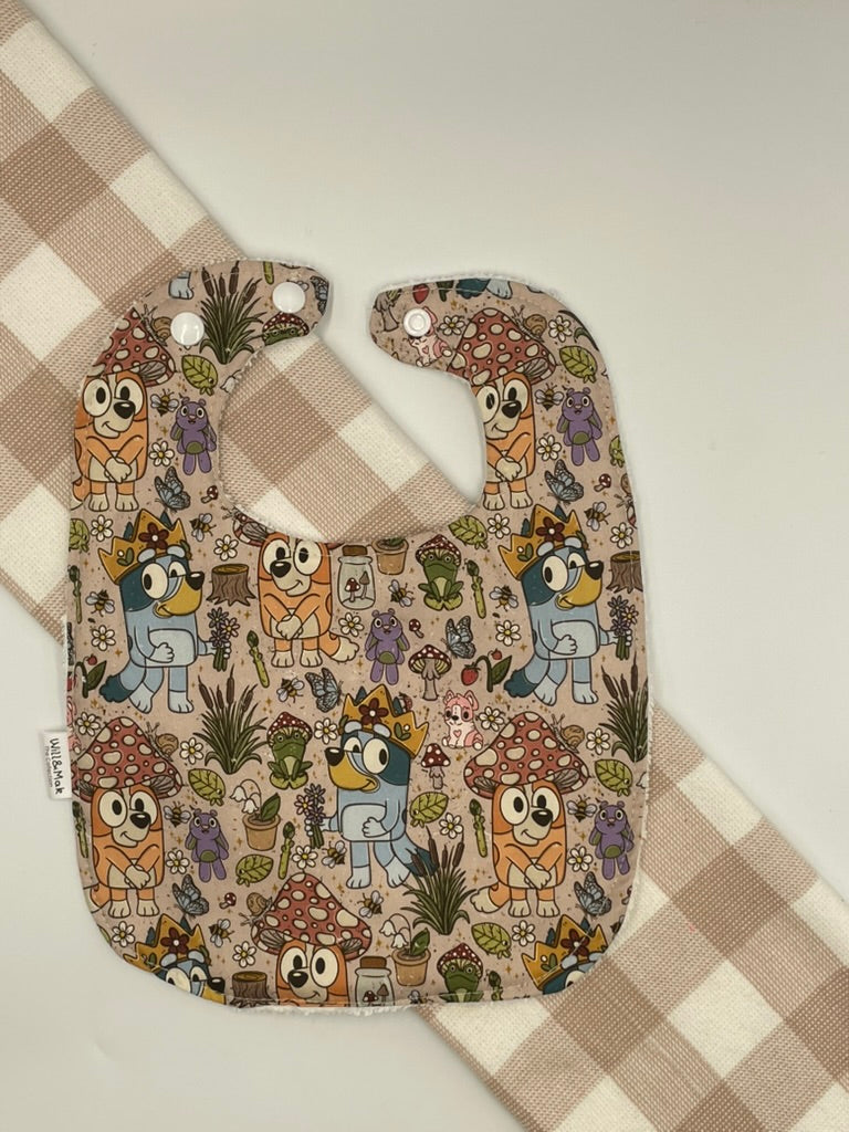 Baby Bib | Blue dogs