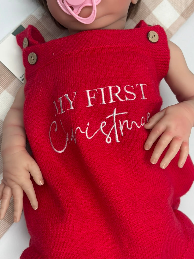 My First Christmas Romper | Red