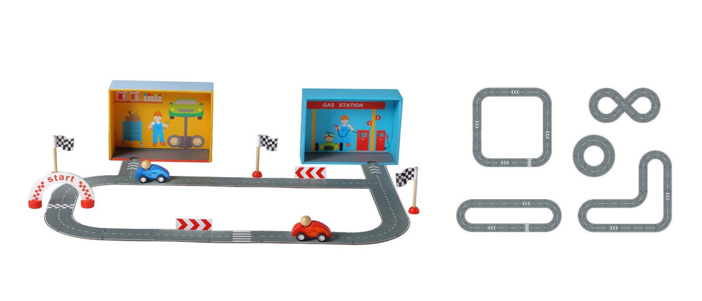 Racing Car Play set With Paper Puzzle Road
