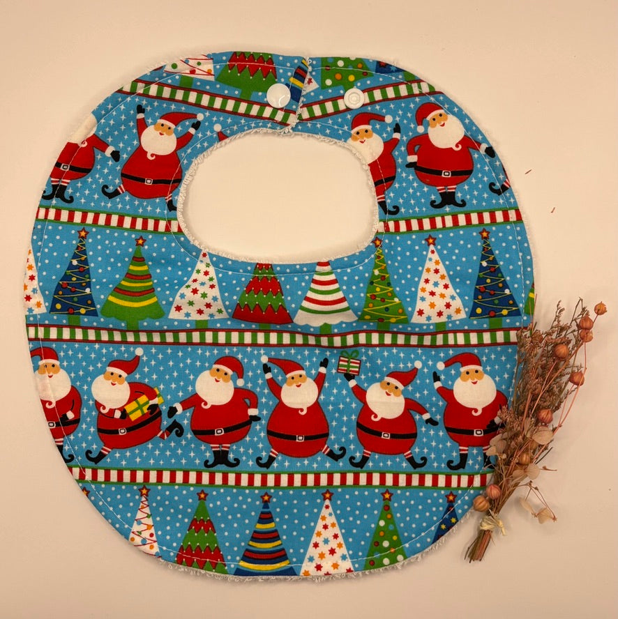Baby Bib | Christmas Santa & Trees