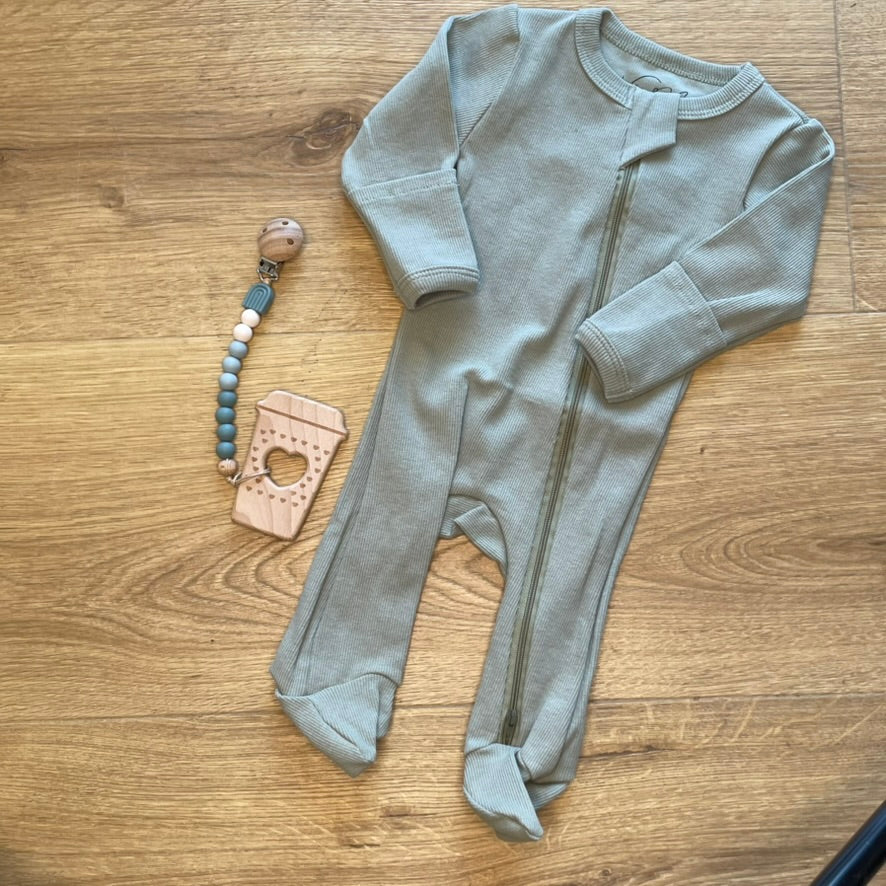 Organic Cotton Growsuit Light Green