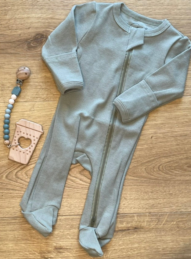 Organic Cotton Growsuit Light Green