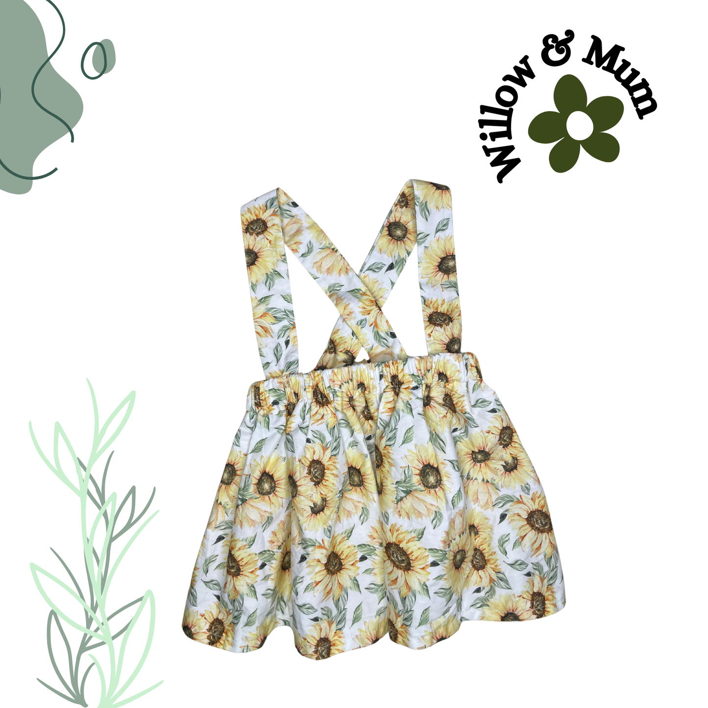 Sunflower Kisses Skirt Overall