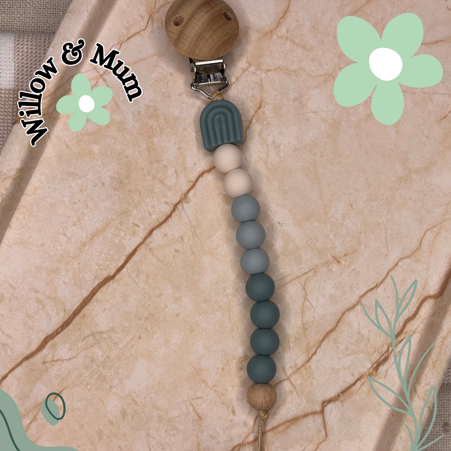 Grey Blue Rainbow |Silicone Dummy Chain Single
