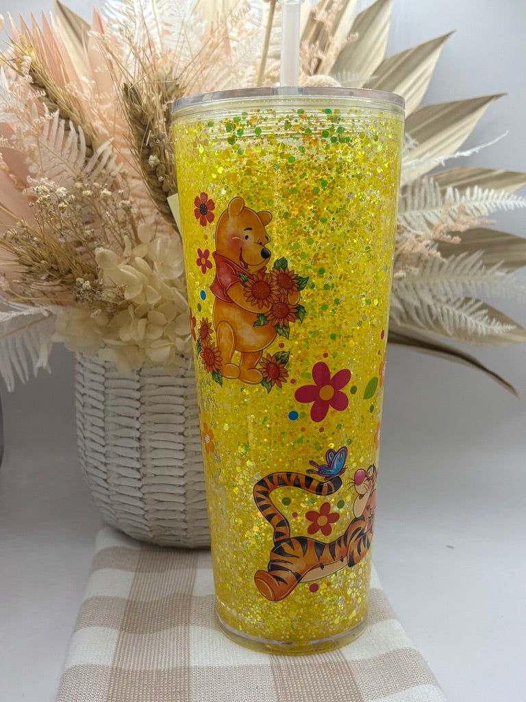 24oz Snow Globe Tumbler | Yellow Pooh