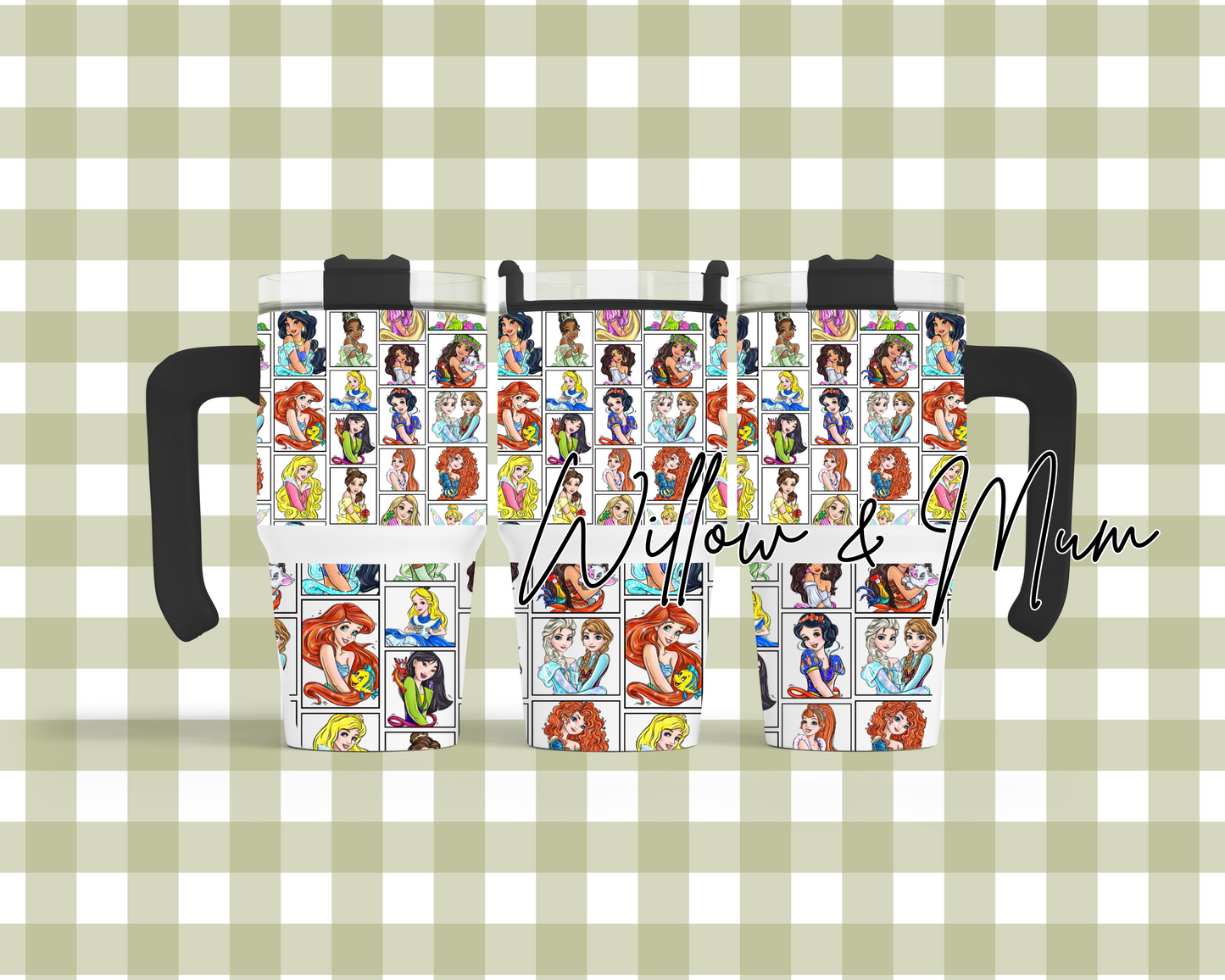 20oz Tumbler w Handle | Disney Princess| 6