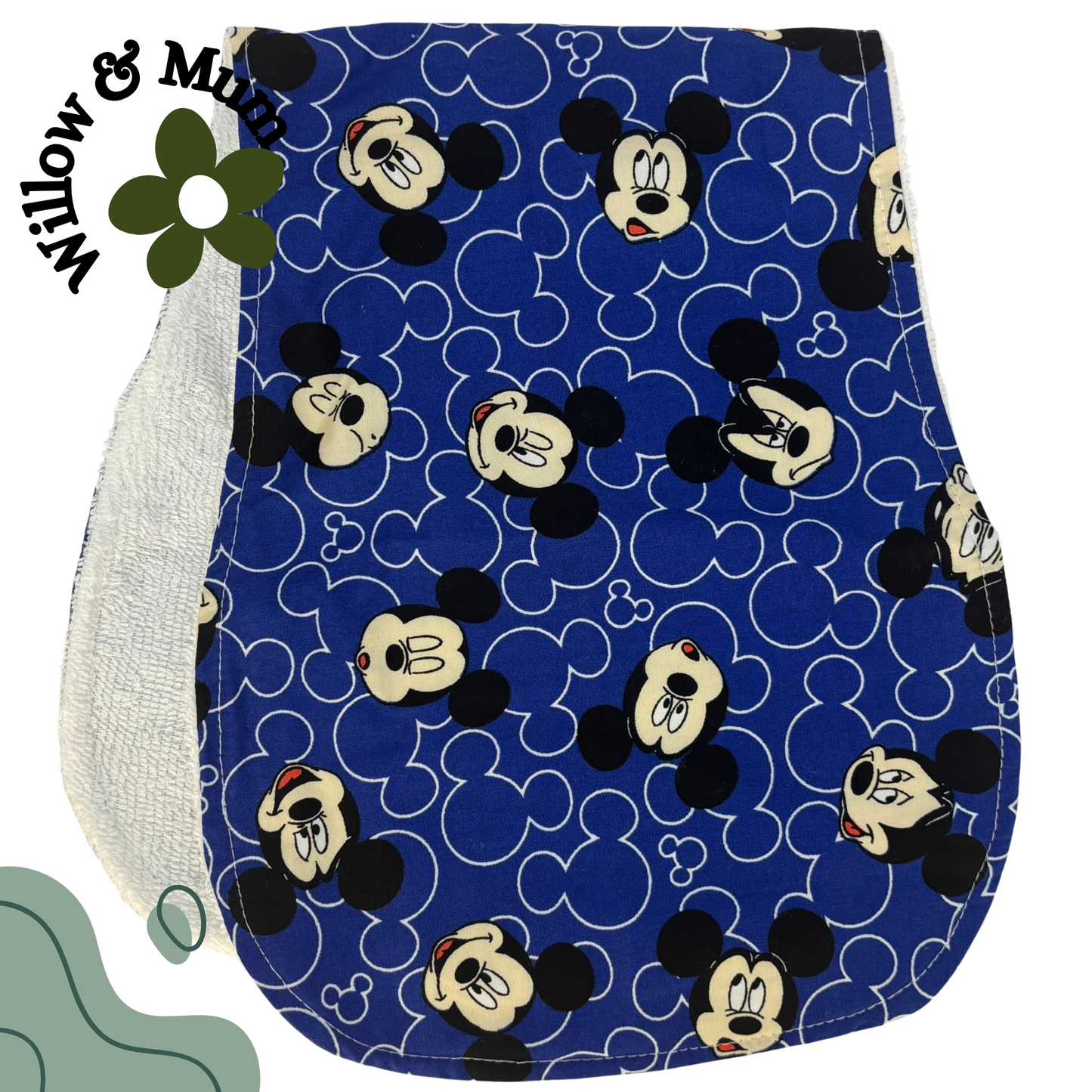 Baby Burp Cloth | Blue Mouse