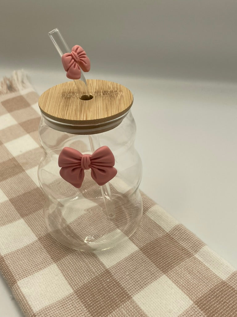 Glass Bow Tumbler | Pink wave