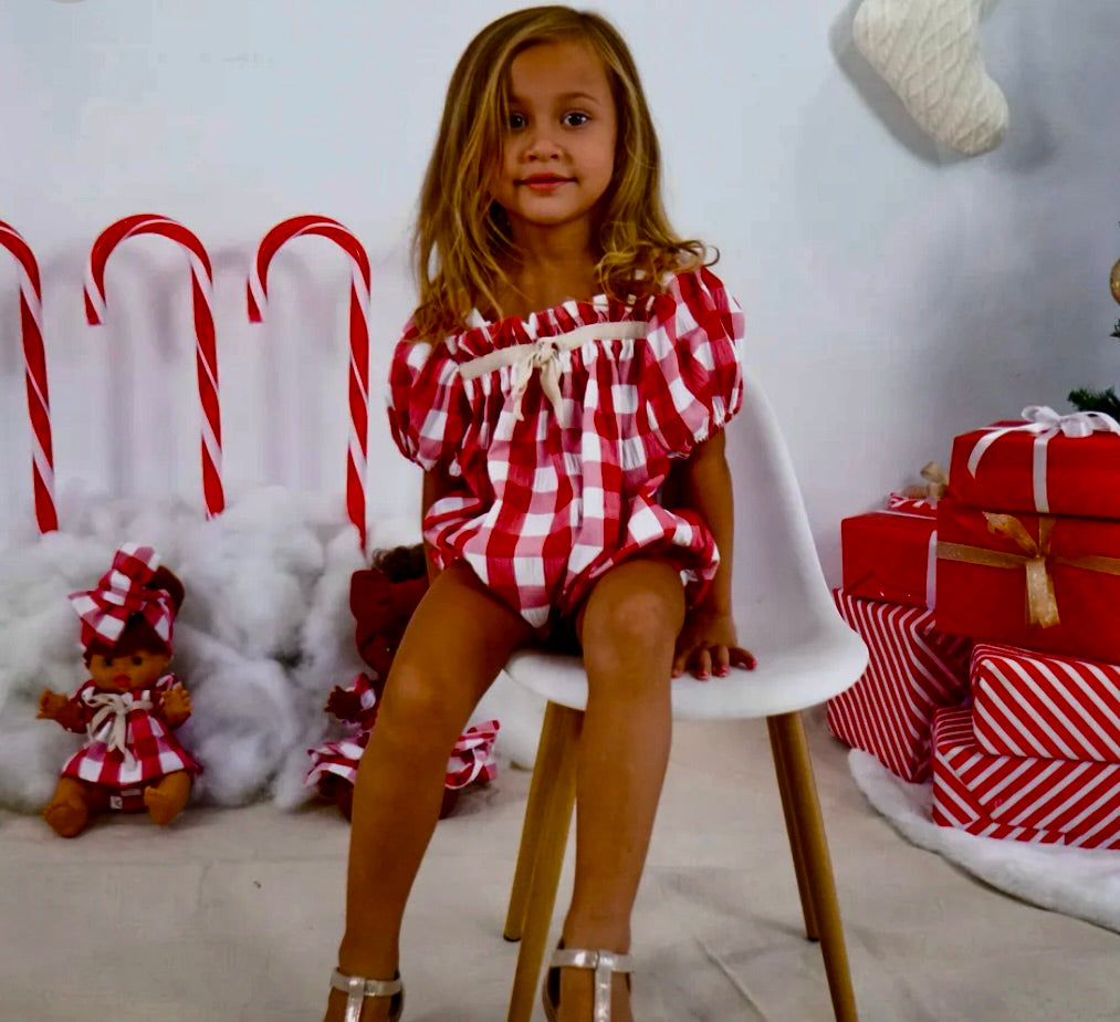 Macie Red Romper