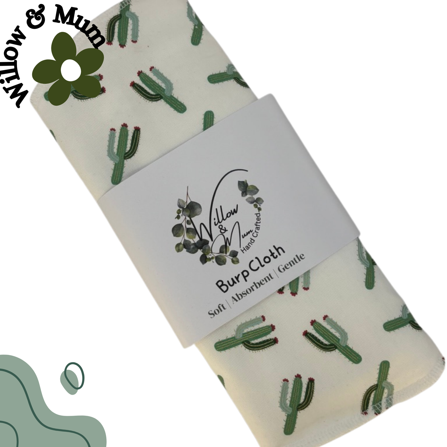 XL Baby Burp Cloth | Cactus