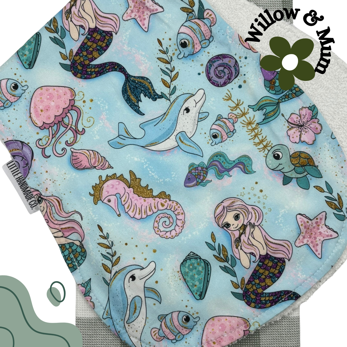 Baby Burp Cloth | Pastel Mermaid