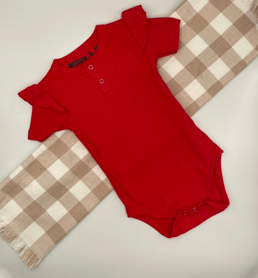 Organic Cotton Onesie Red