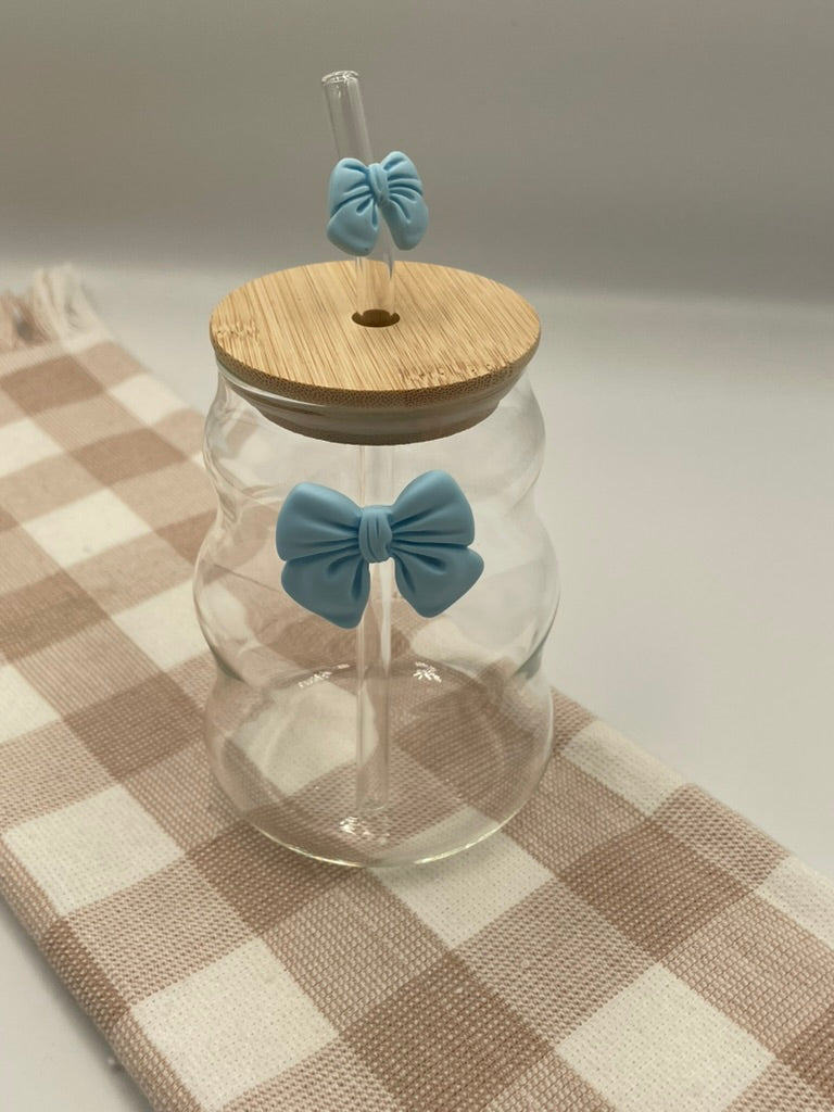 Glass Bow Tumbler |Blue wave