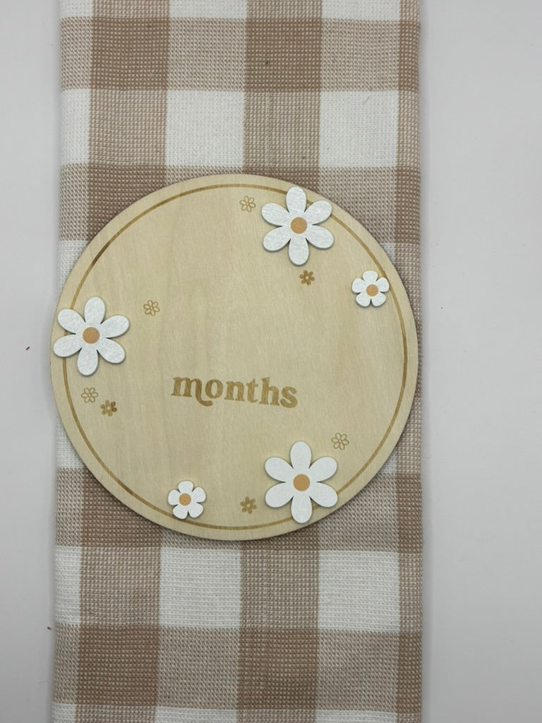 Baby | Wooden Milestone Sign | Round