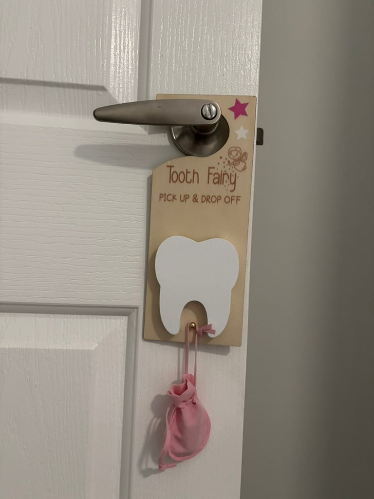 Tooth Fairy Door Hanger | Pink