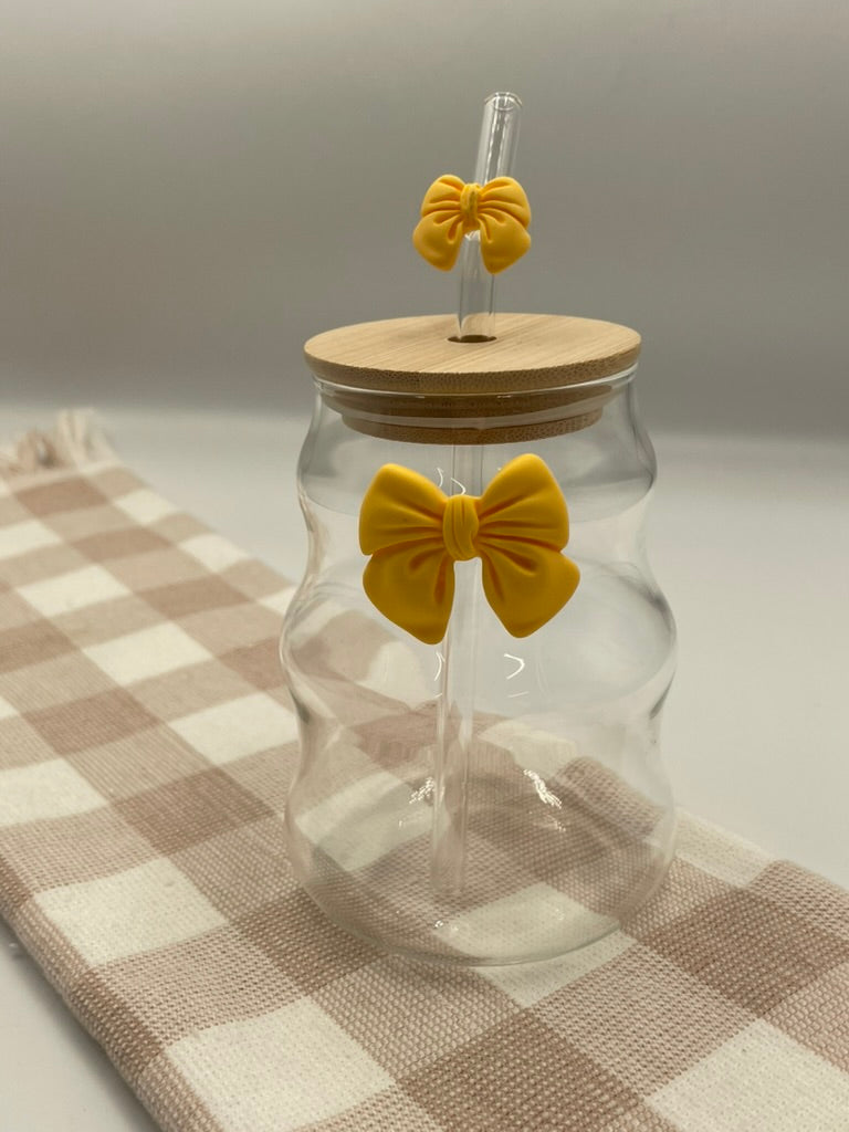 Glass Bow Tumbler | Yellow Wave