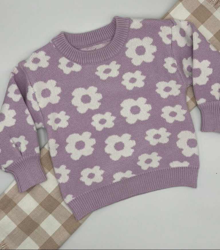 Knit Flower Jumper |12-18m