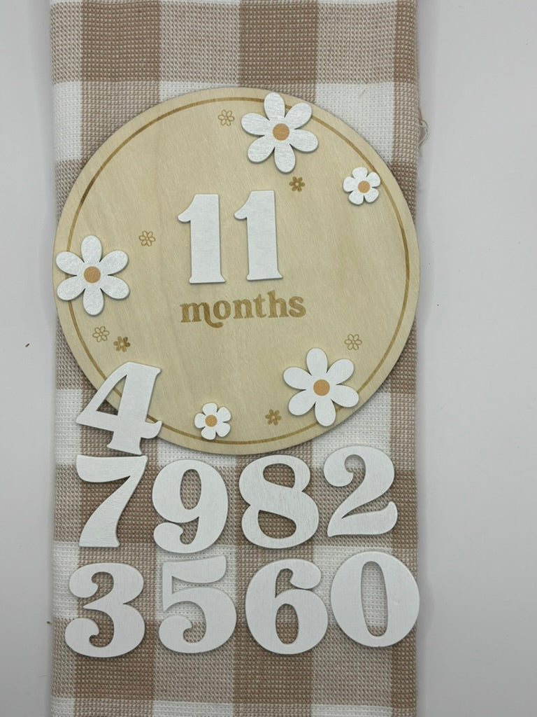 Baby | Wooden Milestone Sign | Round