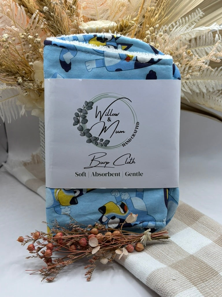 Baby Burp Cloth | Blue Dog