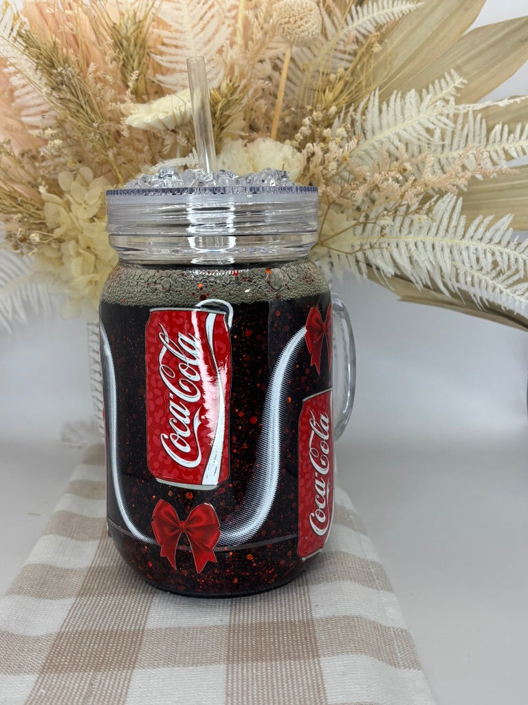 Deluxe 750ml mason snowglobe acrylic | Coke