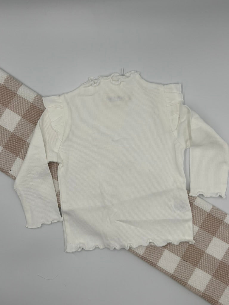 Sarah Frilled shirt | White