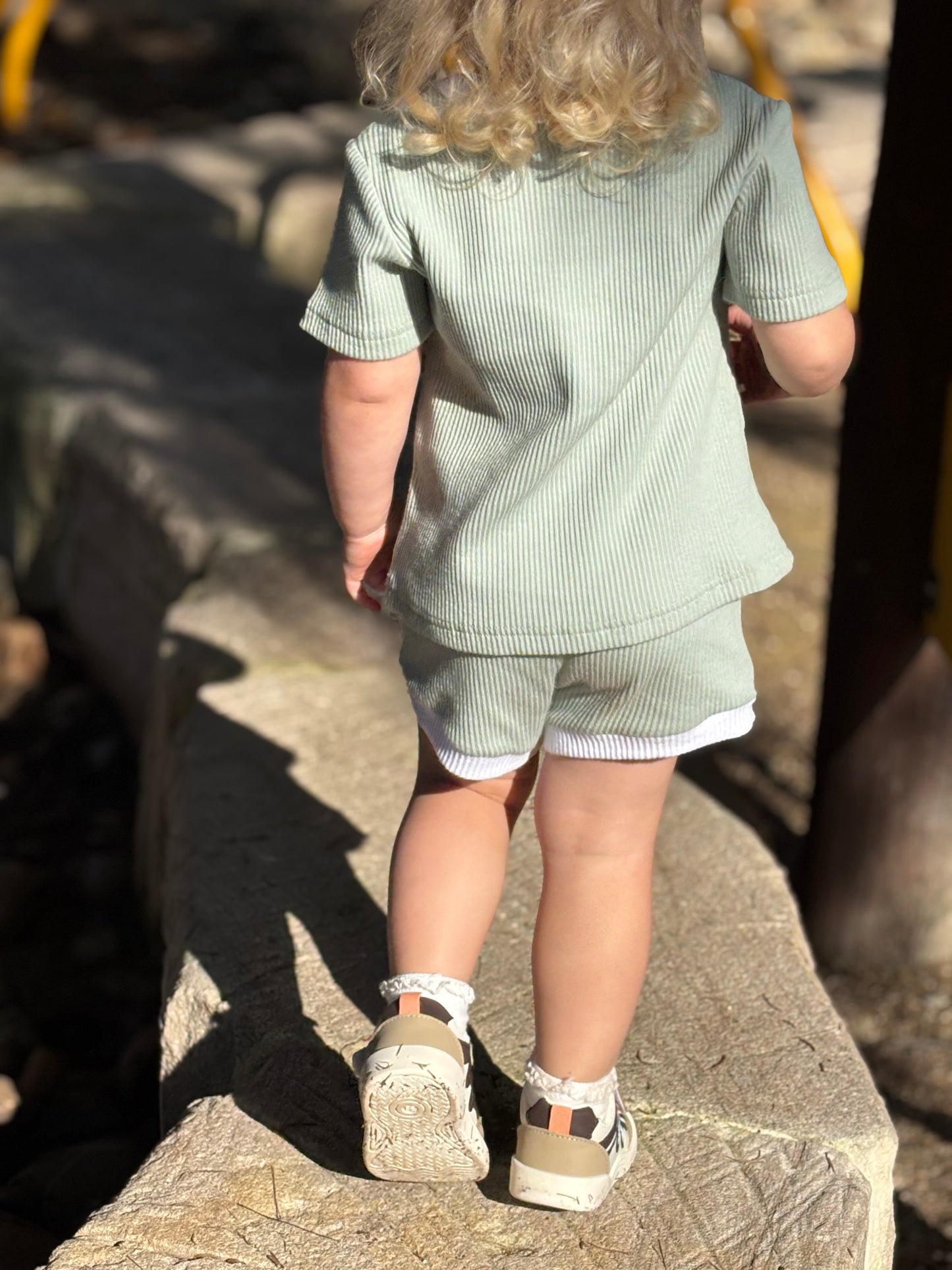 Sea Green Set | Ribbed "knit" Cotton