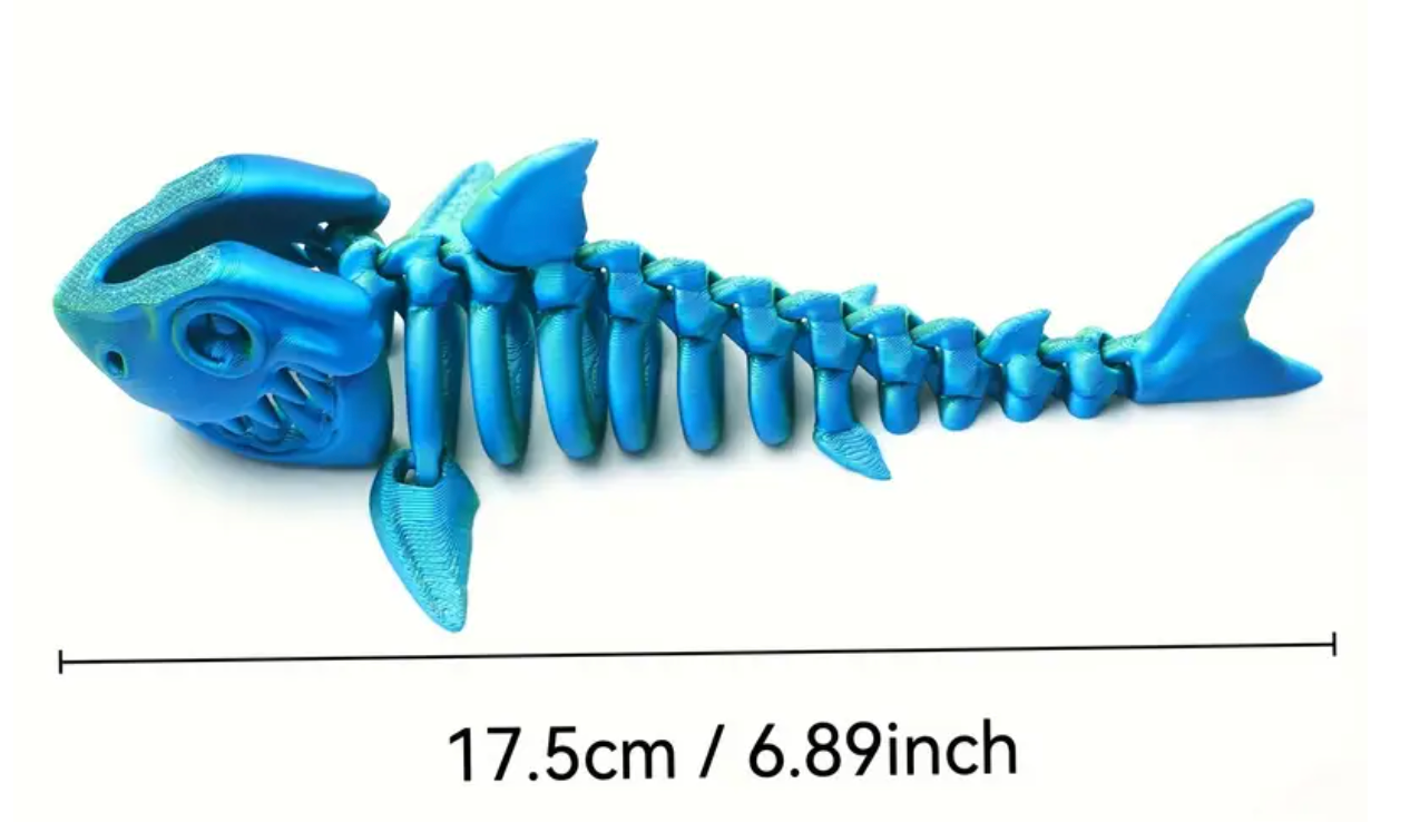 3D Printed | Shark | Blue Green