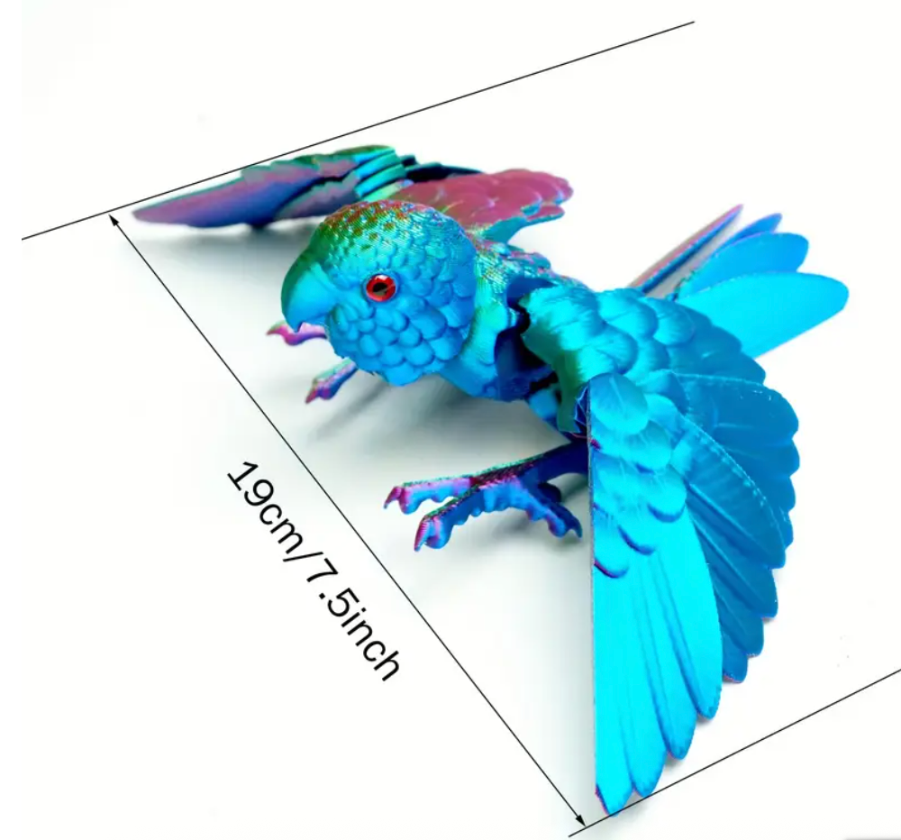 3D Printed | Parrot | Blue Green