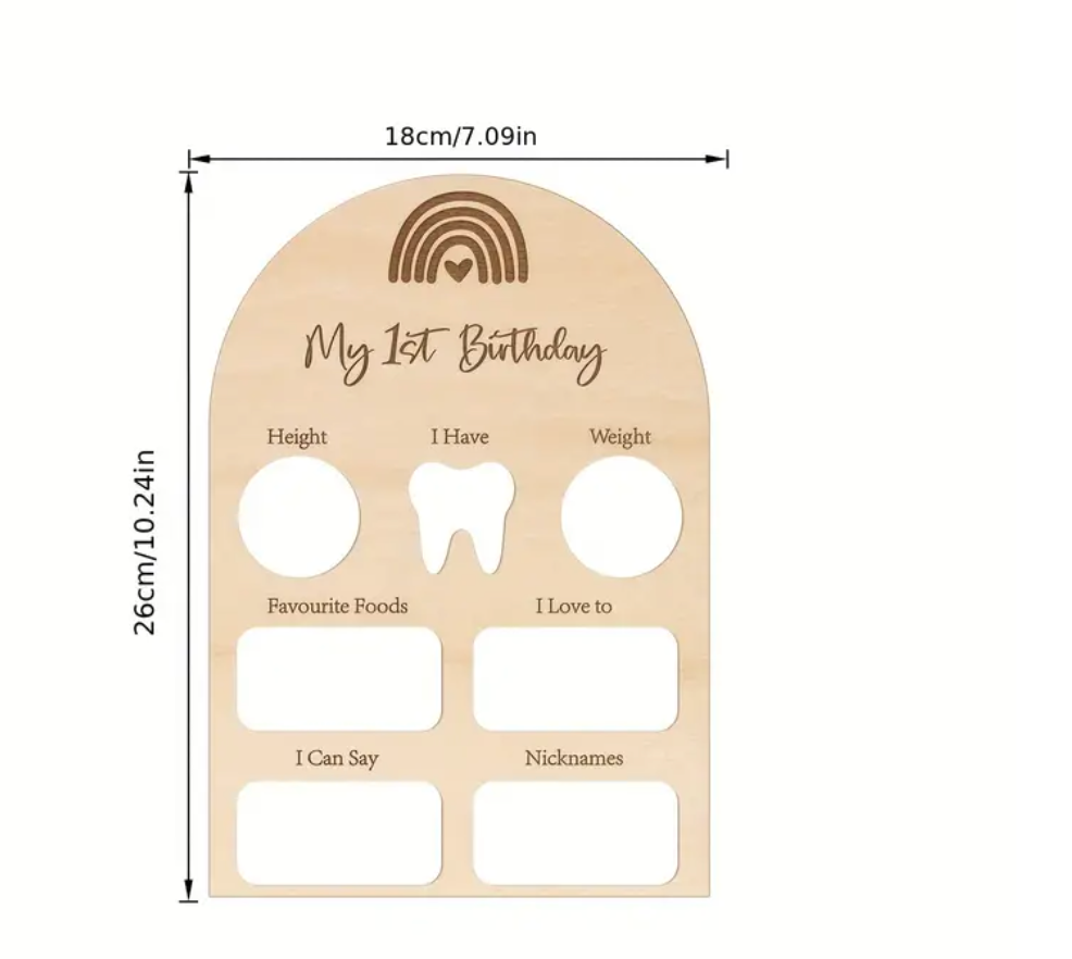 My First Birthday Baby Milestone Board | Wooden