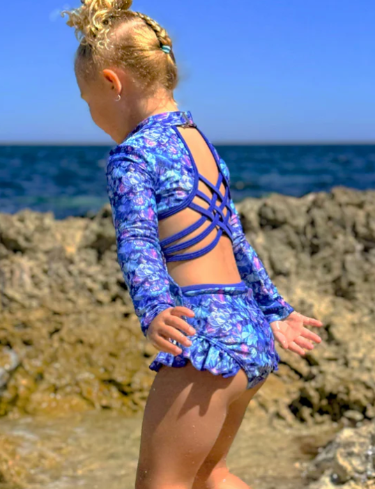 Sapphire Open Back Girls Swimwear