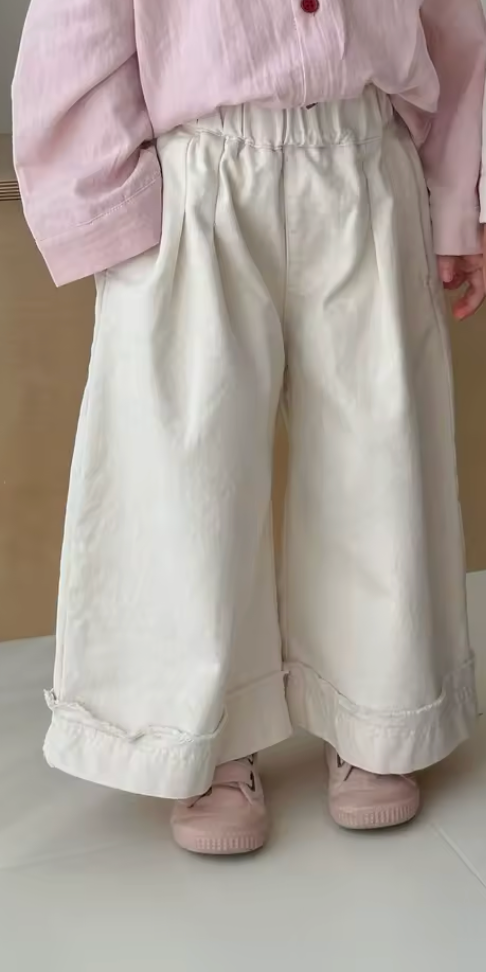Cream Wide Leg Pants
