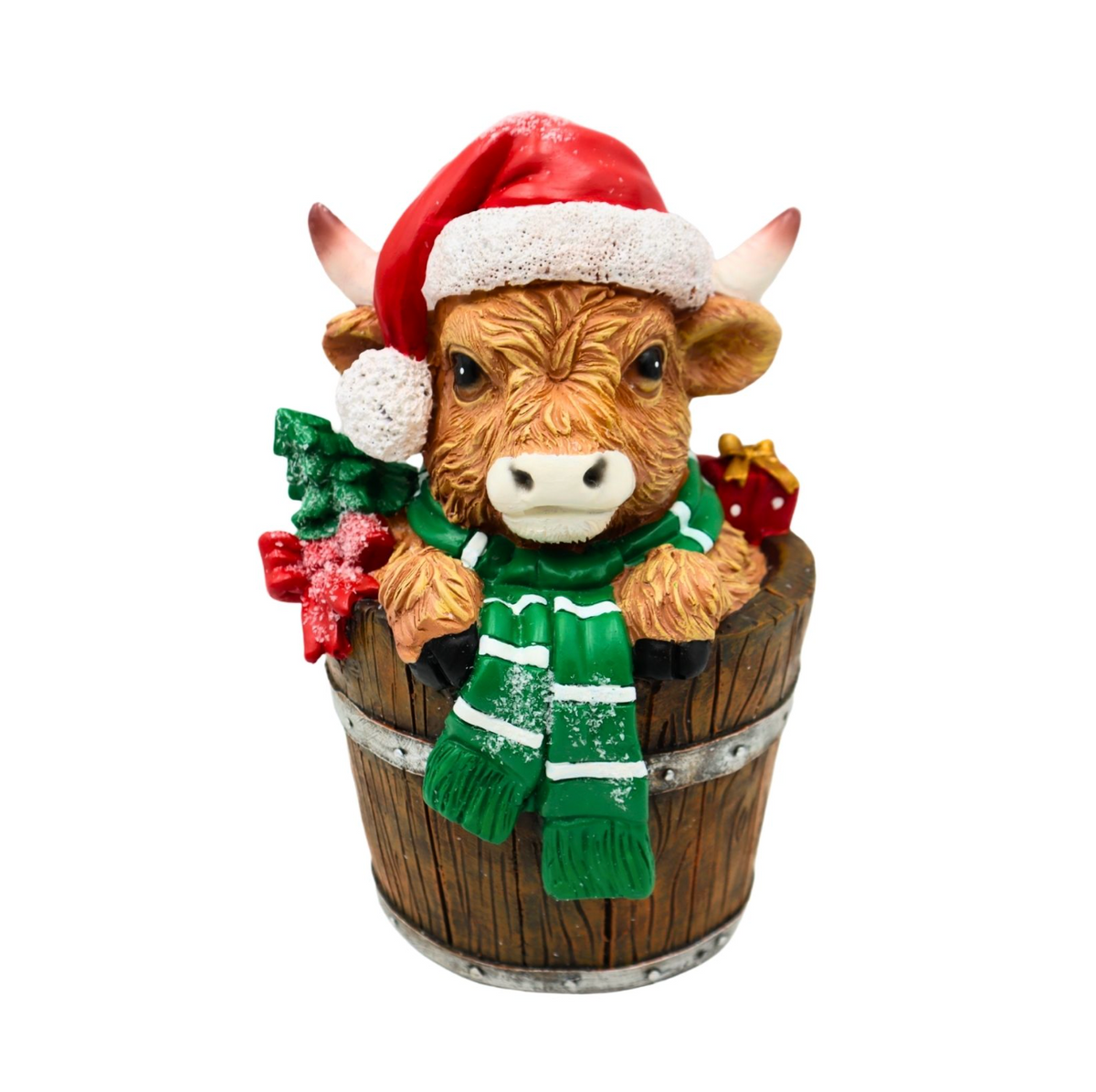 Highland Cow in Barrel