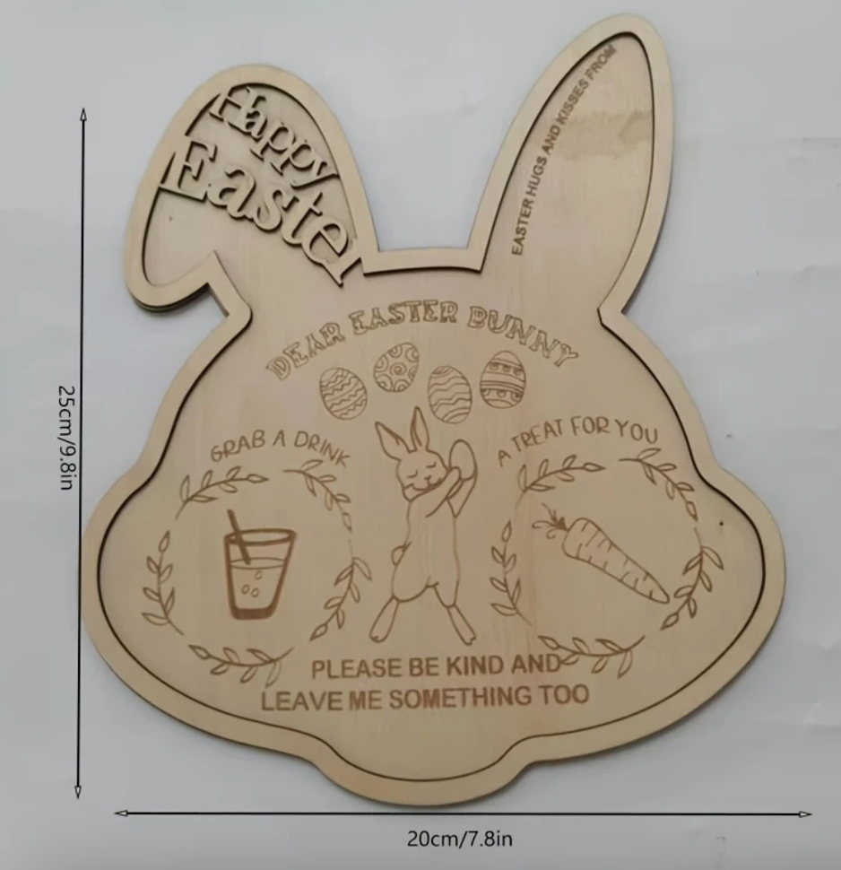 Easter Bunny Wooden Serving Tray