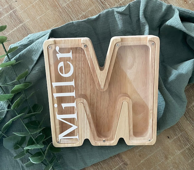 Wooden Letter Money Box