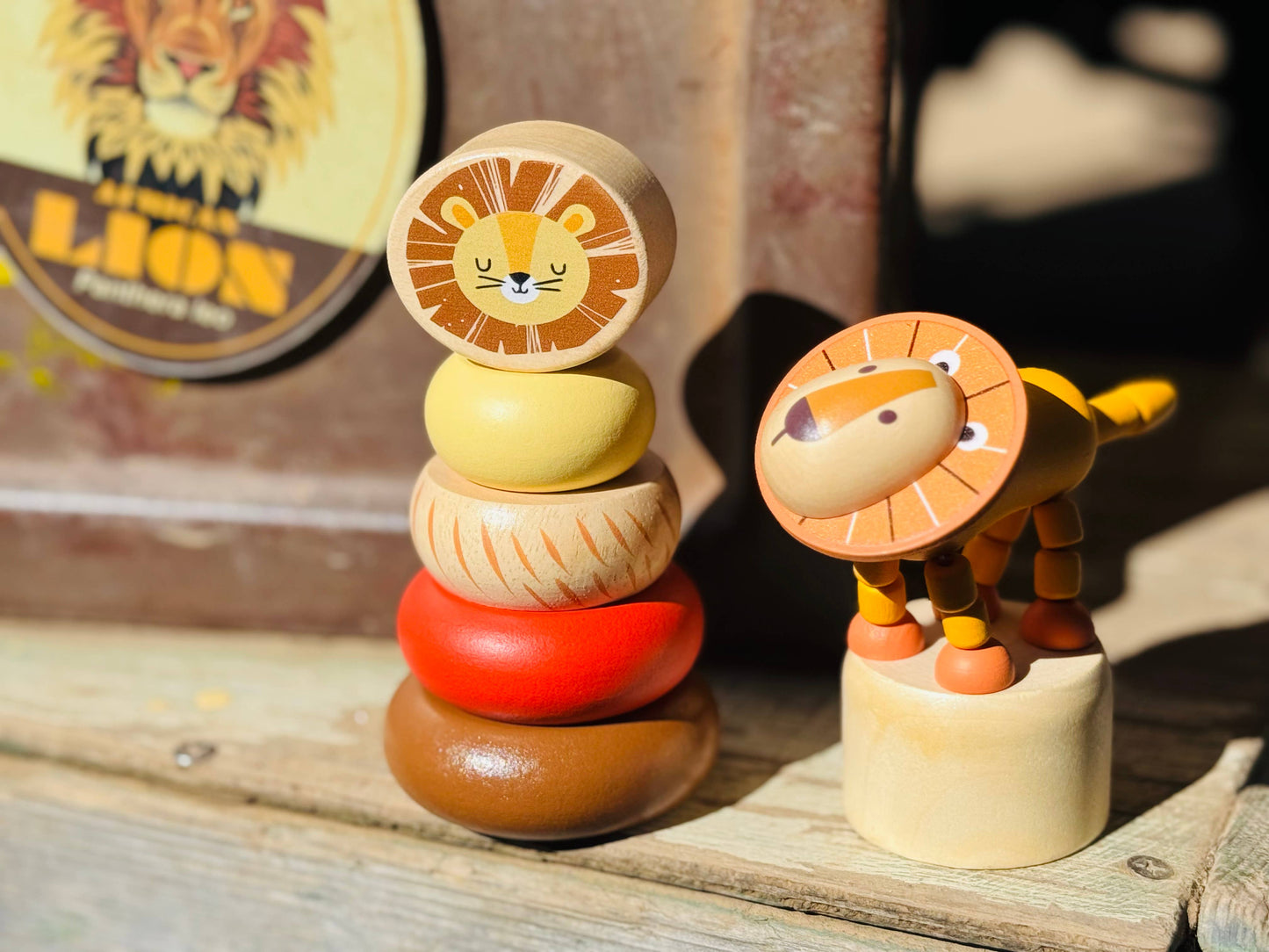 Wooden Mini Safari Animal Stacking Toy