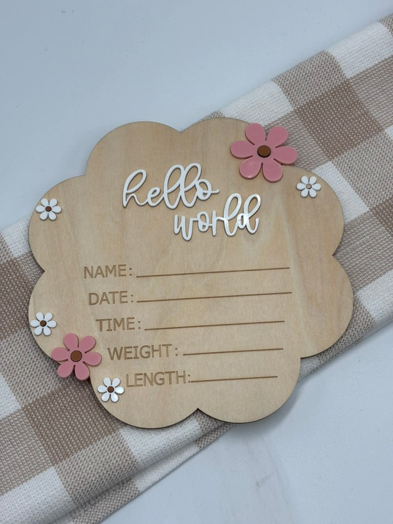 Plaque Hello World | Flowers