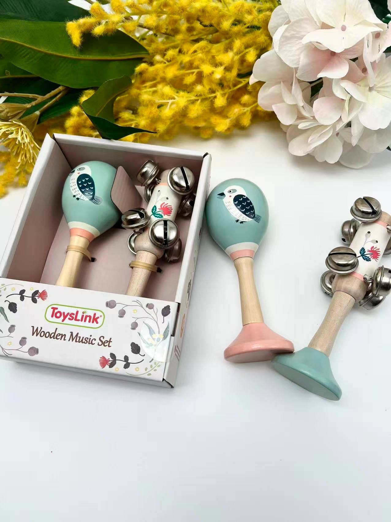 Kookaburra Maraca & Waratah Jingle Stick Musical Set