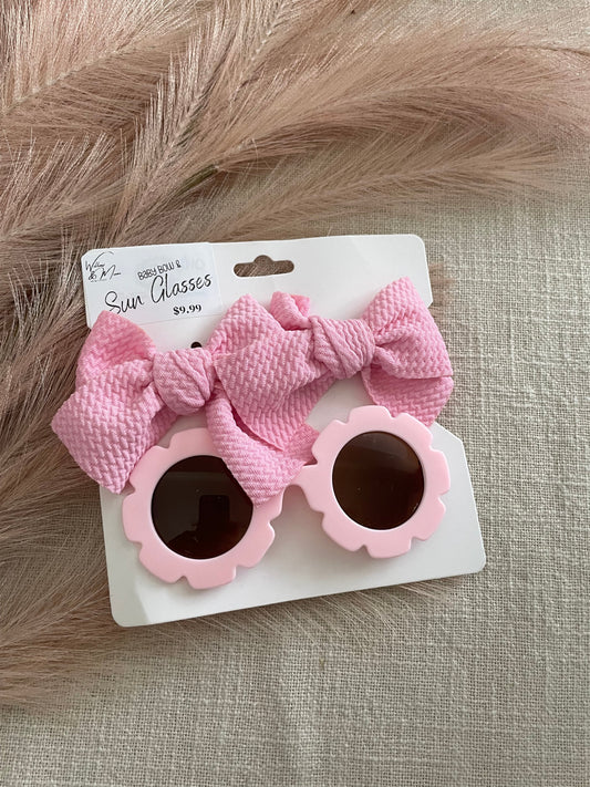 Baby Sunglasses W Pink bow clips