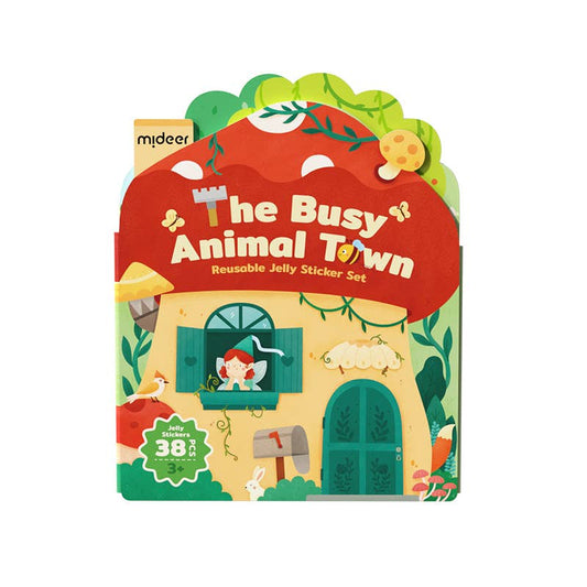 Mideer Reusable Jelly Sticker Set-The Busy Animal Town