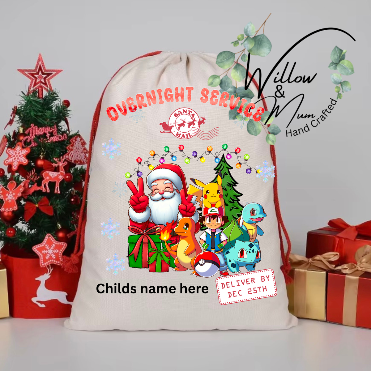 Santa Sack Pokemon & Santa