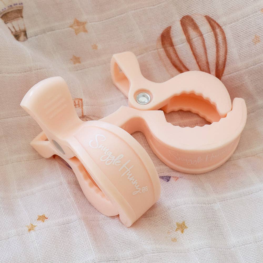 Snuggle Hunny Pram Clip Pair - Peach