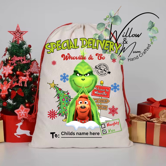 Santa Sack Grinch & Max