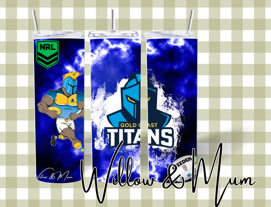 20oz Straight Tumbler | NRL | Titans