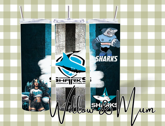 20oz Straight Tumbler | NRL | Sharks