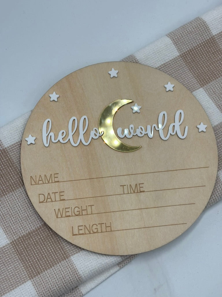 Plaque Hello World | Gold Moon