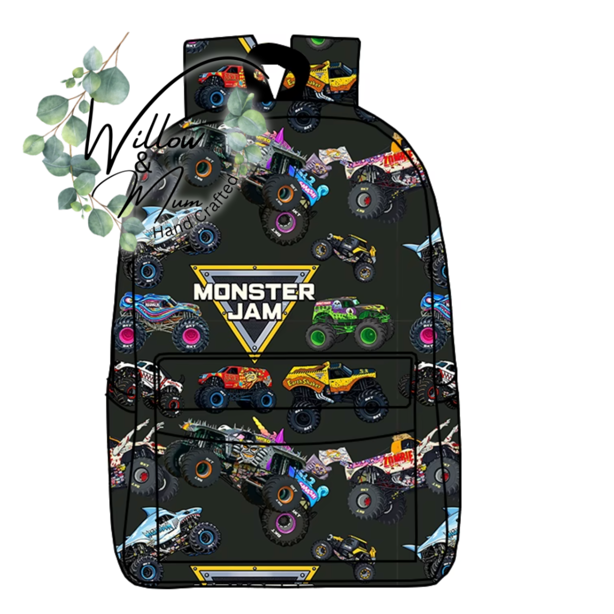PRE ORDER School Bag | Monster Trucks Black