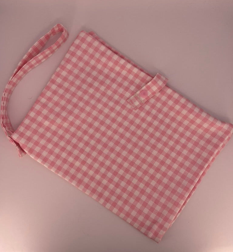 Pink Gingham| Baby Nappy Clutch