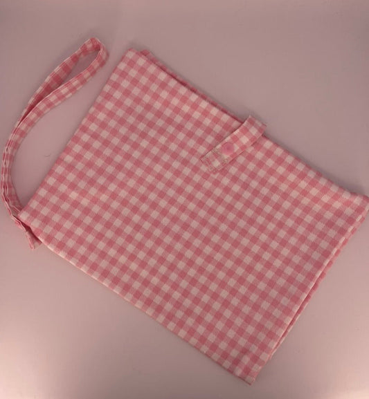 Pink Gingham| Baby Nappy Clutch
