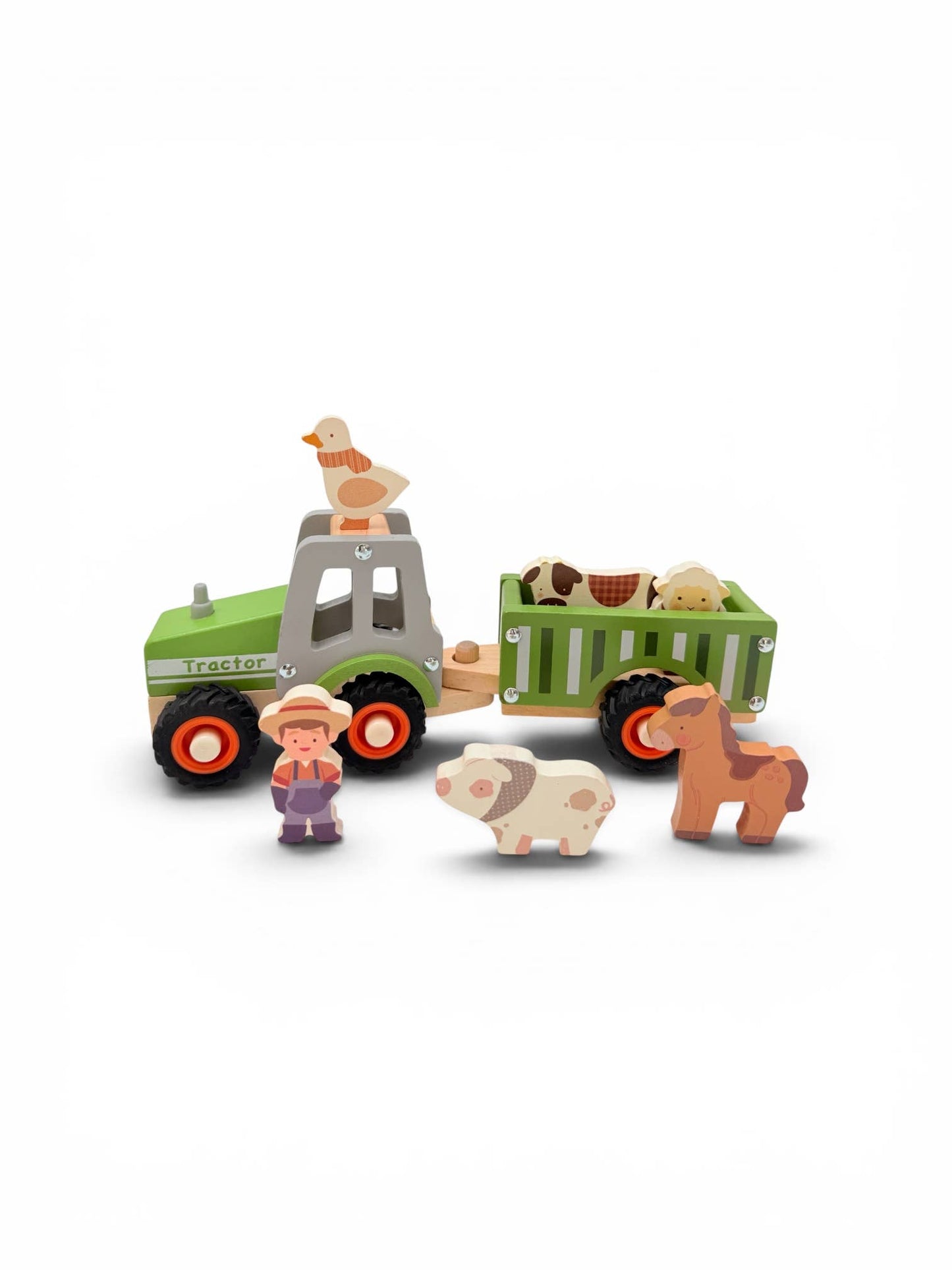 Onya Kids Green Tractor with Farm Animals