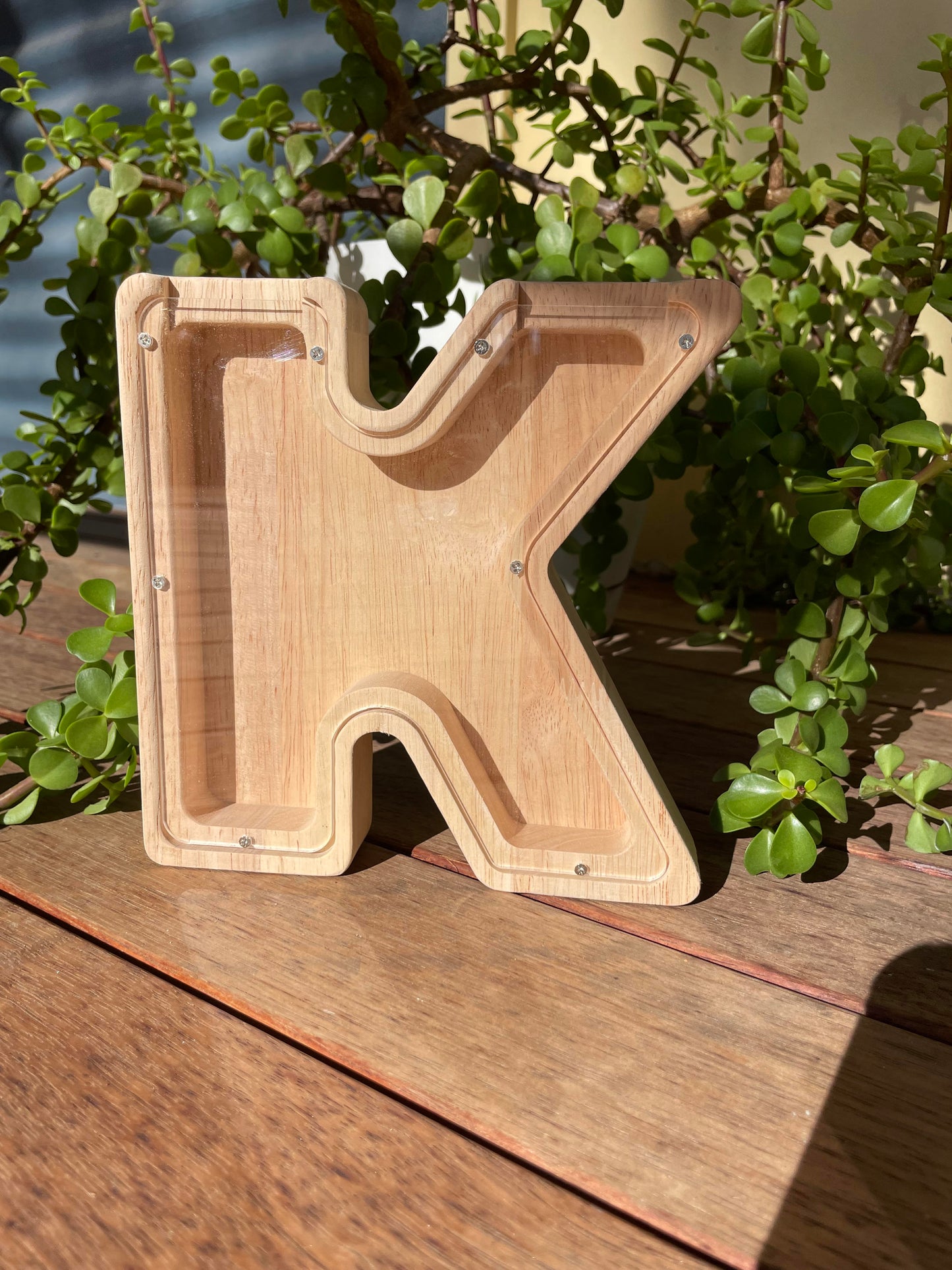 Wooden Letter Money Box